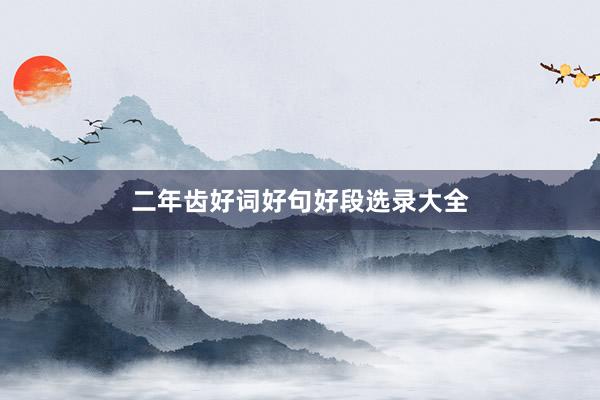 二年齿好词好句好段选录大全